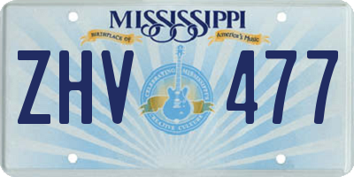 MS license plate ZHV477