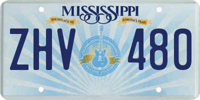 MS license plate ZHV480