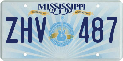 MS license plate ZHV487