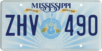 MS license plate ZHV490