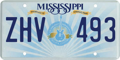 MS license plate ZHV493