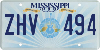 MS license plate ZHV494
