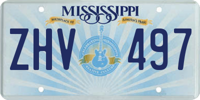 MS license plate ZHV497