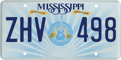 MS license plate ZHV498