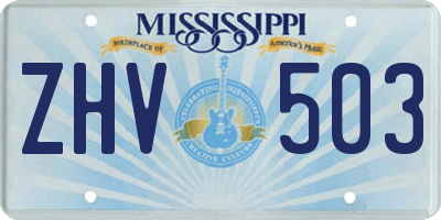 MS license plate ZHV503