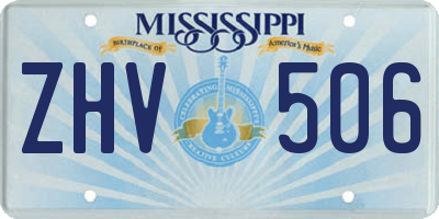 MS license plate ZHV506