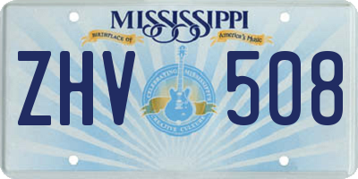 MS license plate ZHV508