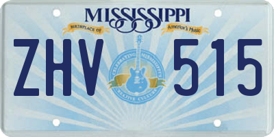 MS license plate ZHV515