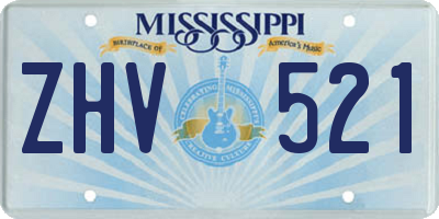 MS license plate ZHV521