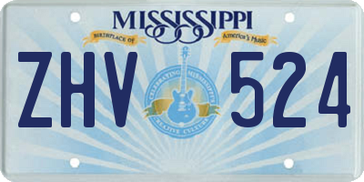 MS license plate ZHV524