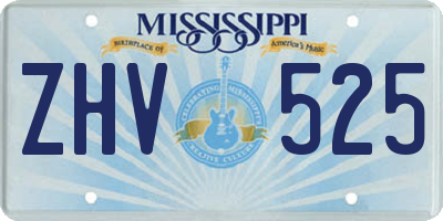 MS license plate ZHV525