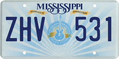 MS license plate ZHV531