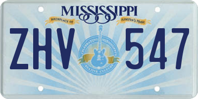 MS license plate ZHV547
