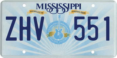 MS license plate ZHV551