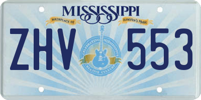 MS license plate ZHV553