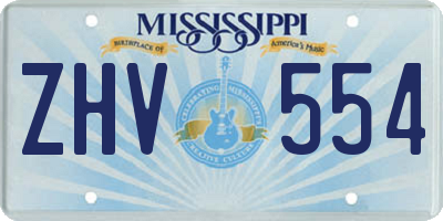 MS license plate ZHV554