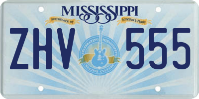 MS license plate ZHV555