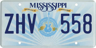 MS license plate ZHV558