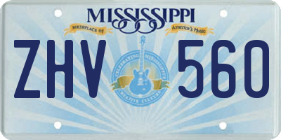 MS license plate ZHV560