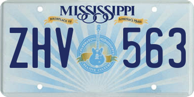 MS license plate ZHV563