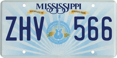MS license plate ZHV566