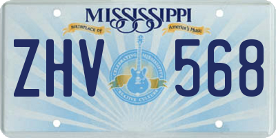 MS license plate ZHV568