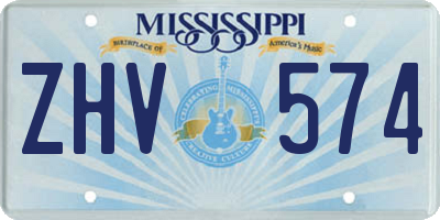 MS license plate ZHV574