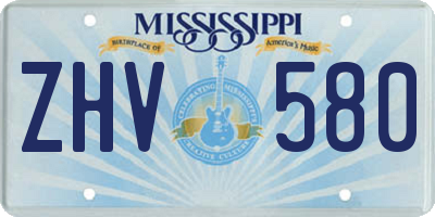 MS license plate ZHV580