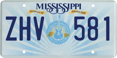 MS license plate ZHV581