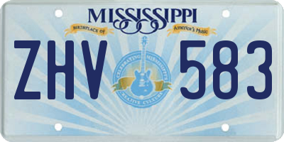 MS license plate ZHV583