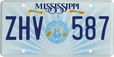 MS license plate ZHV587