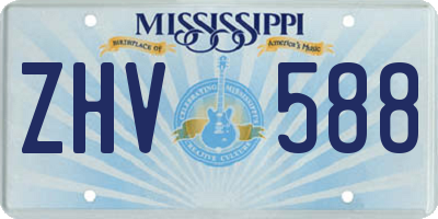 MS license plate ZHV588