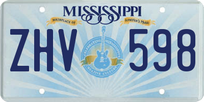 MS license plate ZHV598