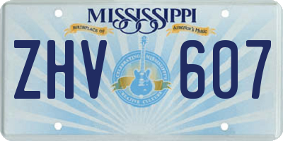 MS license plate ZHV607