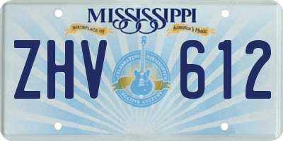 MS license plate ZHV612