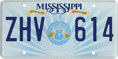 MS license plate ZHV614