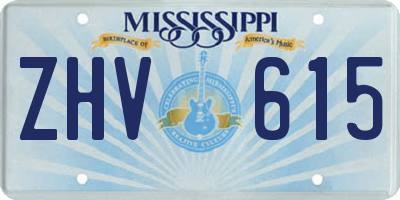 MS license plate ZHV615