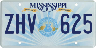 MS license plate ZHV625
