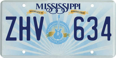MS license plate ZHV634