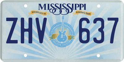 MS license plate ZHV637