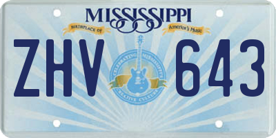 MS license plate ZHV643
