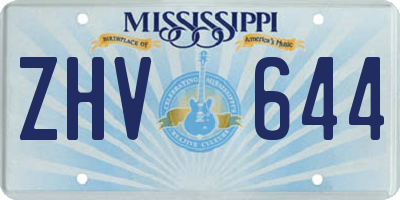 MS license plate ZHV644