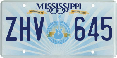 MS license plate ZHV645