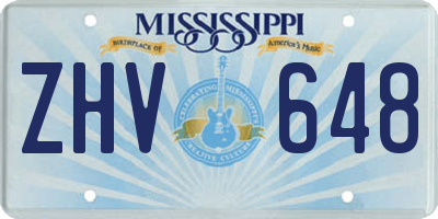 MS license plate ZHV648