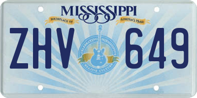 MS license plate ZHV649