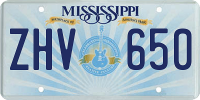 MS license plate ZHV650