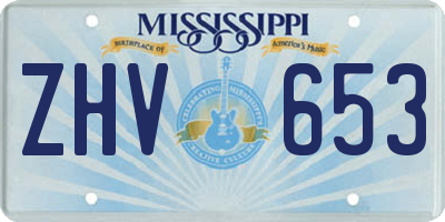 MS license plate ZHV653