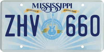 MS license plate ZHV660