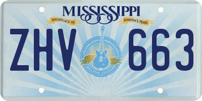MS license plate ZHV663