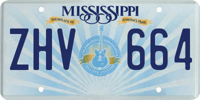 MS license plate ZHV664
